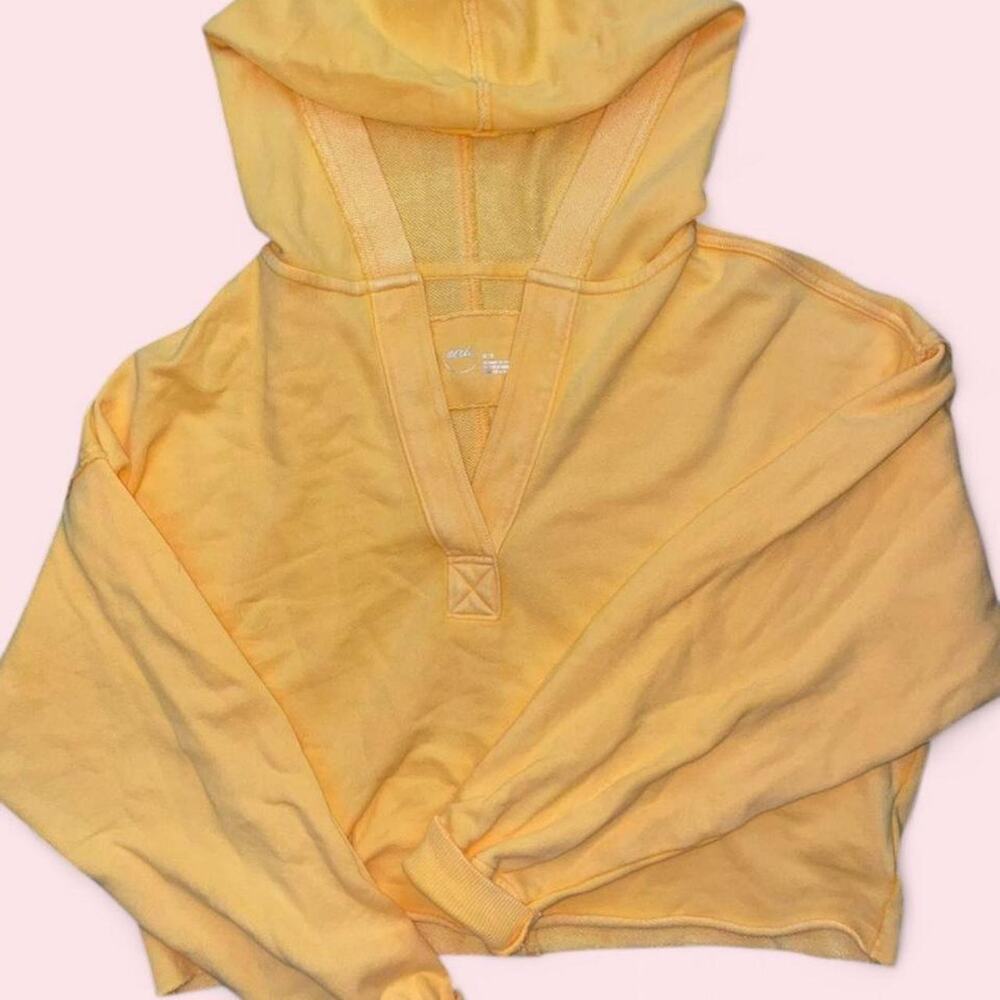 Aerie orange cropped hoodie size